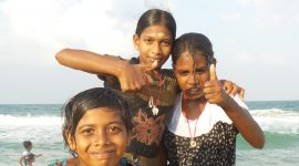Girls from VOH having fun on the beach close to home.