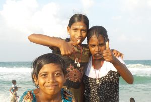 Girls from VOH having fun on the beach close to home.